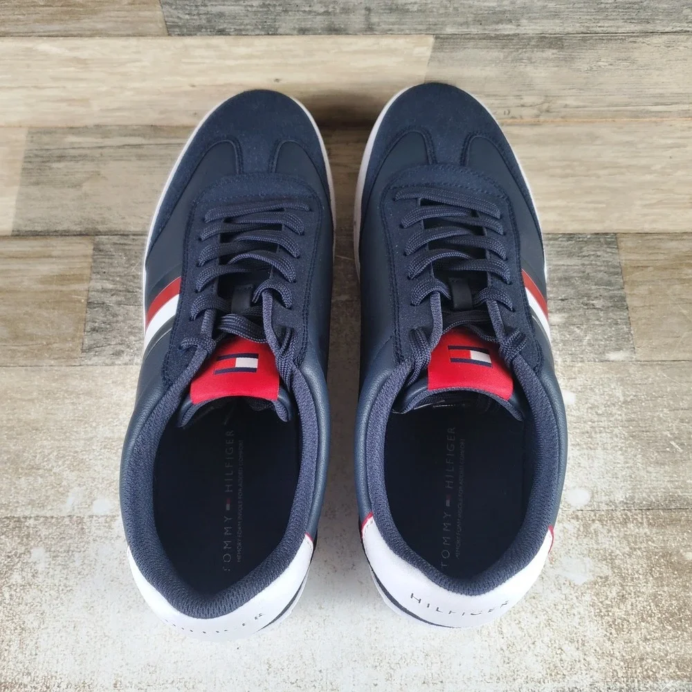 Tommy Hilfiger Boscar Mens Shoes Sz 12 Athletic Tennis Navy Blue White Sneakers